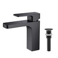 Kibi Blaze Single Handle Bathroom Vanity Sink Faucet with Pop Up Drain C-KBF1017MB-KPW100MB